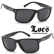 LOCS Large Gangster Black Shades Mens Designer Sunglasses Cholo Dark Lens