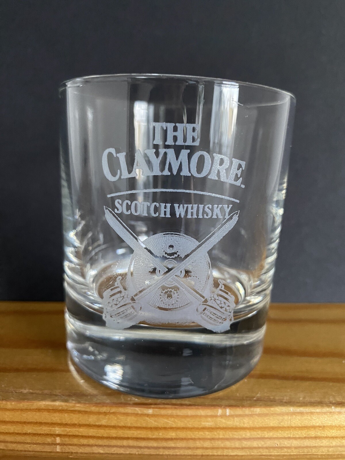Claymore Scotch Whisky Etched Glass Tumbler for Home Bar or Pub-image