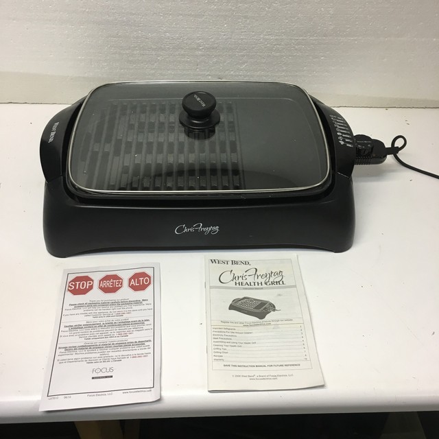 West Bend Chris Freytag Health Heart Smart Indoor Grill Black 1500 Watt