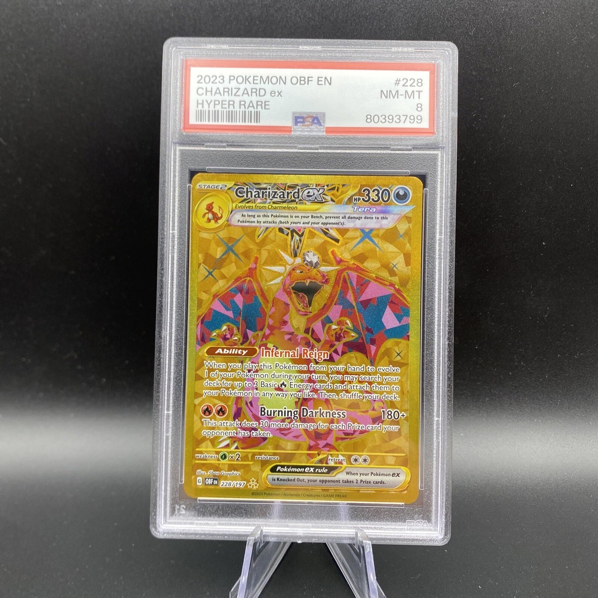 PSA 8 2023 Pokemon Charizard EX Hyper Rare #288 Obsidian