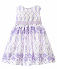 Gymboree TEA  CAKE PARTY Fancy Purple White Latticed Floral Fit Flare Dress 5T