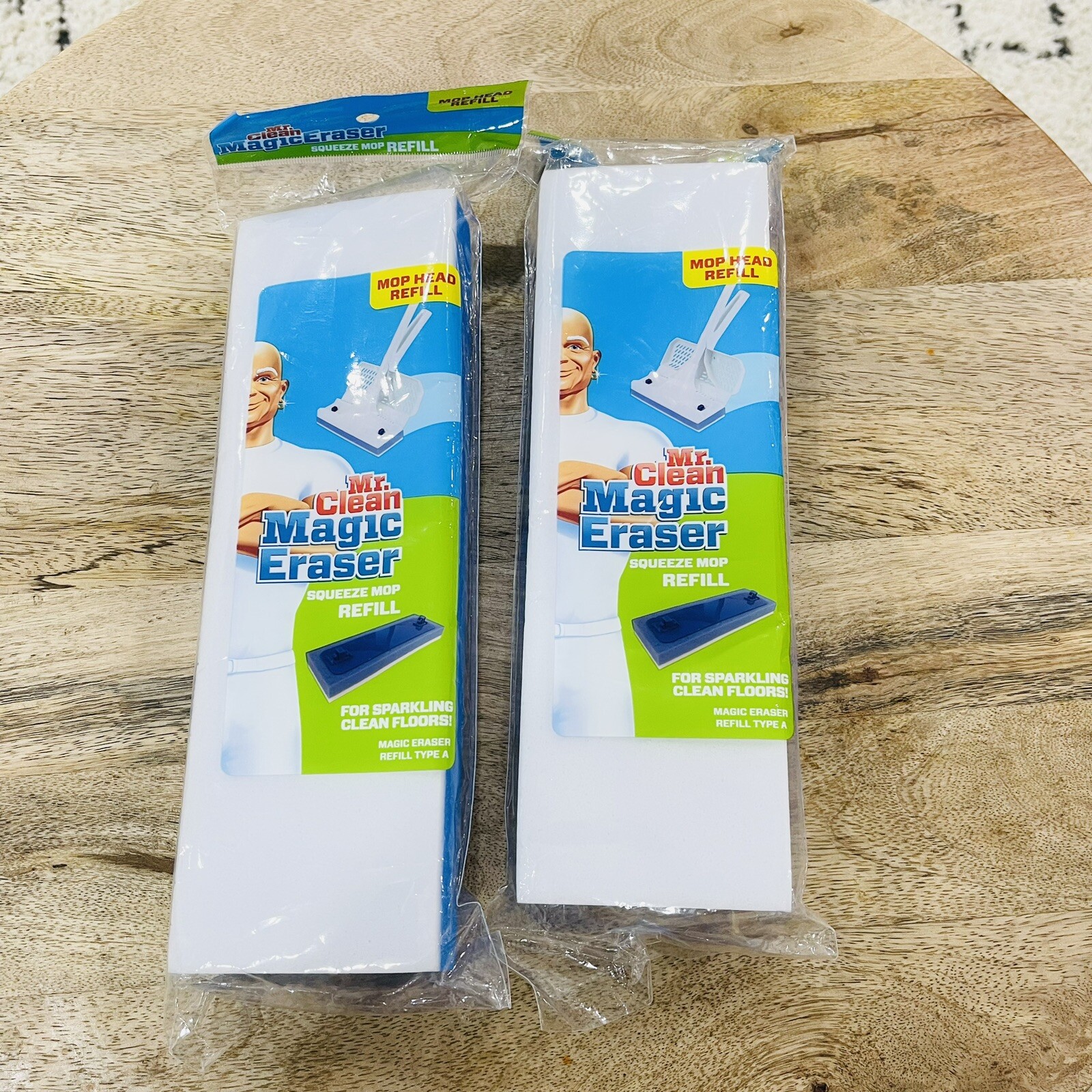 Mr Clean Magic Eraser Mop Refill Lot Of 2 NOS Universal Squeeze Mop