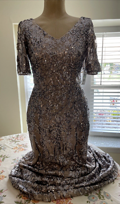 alex evening dress Evenings Regular Grooms)! Alex Evening Mesh Sequins Mink
