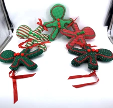 Gingerbread Man Garland Christmas Decor Fabric 3 Ft Long 8" Tall