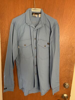 NWOT Workrite Light blue Flame Resistant Small-LN  Long Sleeve Shirt HRC2