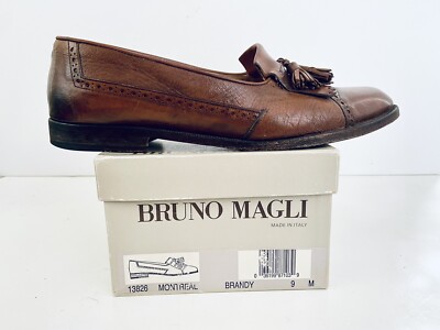 Bruno Magli Mens Brown Brandy Montreal Tassel Loafers Italy 