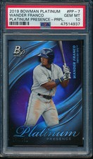 PSA 10 WANDER FRANCO 2019 Bowman Platinum Presence PURPLE #/250 RC GEM MINT