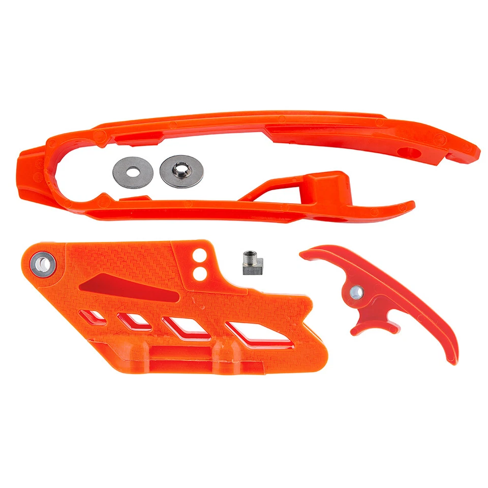 Nuevo kit de guía y deslizador de cadena naranja para KTM 150 250 350 450 500 2011-2016 Foto 4 de 4