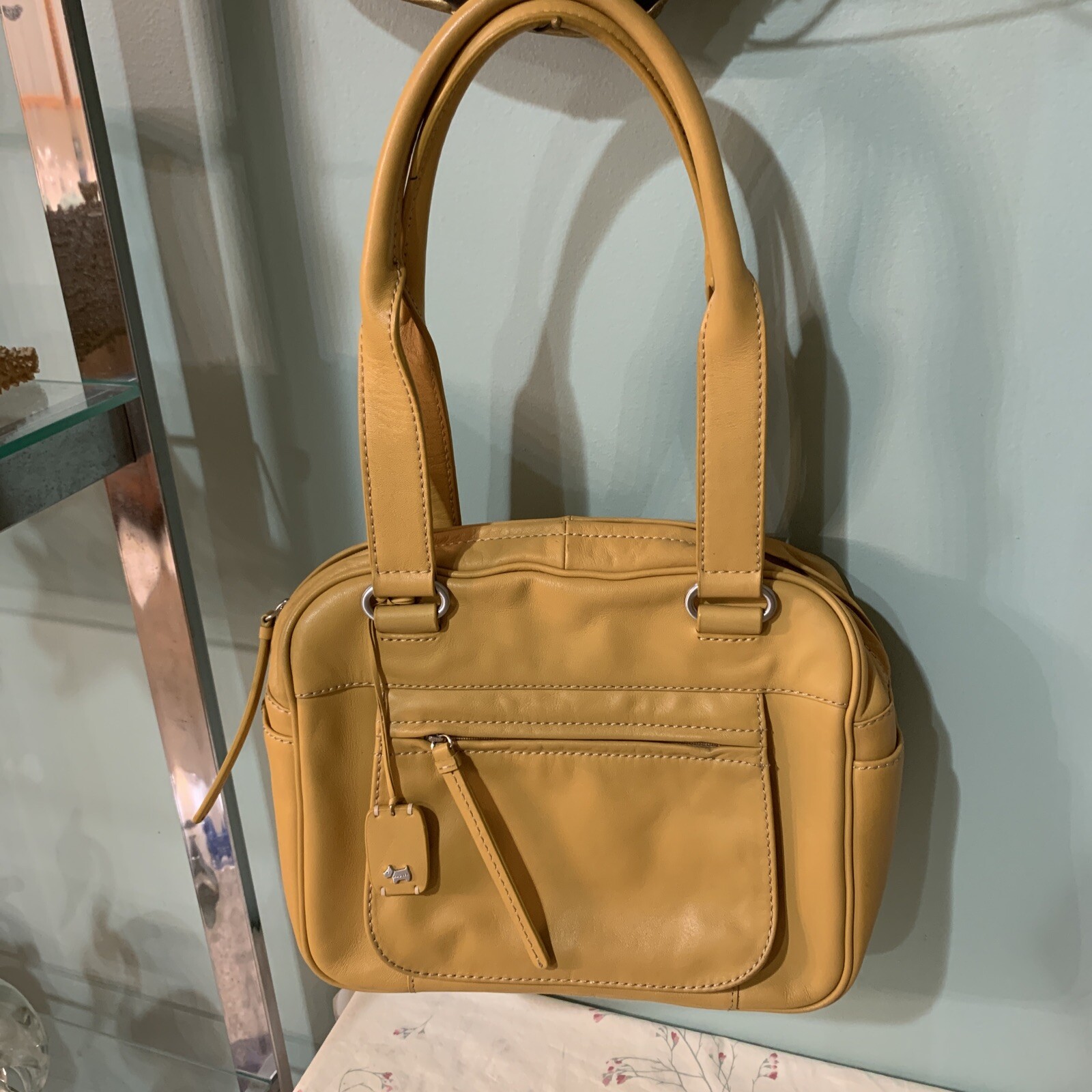 Radley London Golden Yellow Leather Bowling Style Bag Gem
