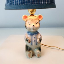 Vintage Ceramic Teddy Bear Nursery Lamp 1950s Retro Adorable Works Adorable
