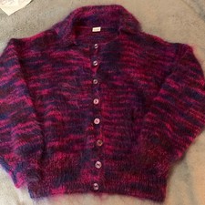 New Zealand Knits Caridgan Sweater Purple/Pink Chunky Bulky Warm