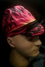 Flames. Scrub Hats, chemo hat, any occasion, Unisex. Elastic in back. Cotton