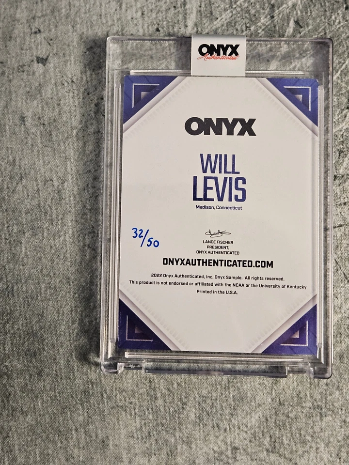 2022 Onyx Nimbus Will Levis /50 ON CARD Auto - Image 2 of 2