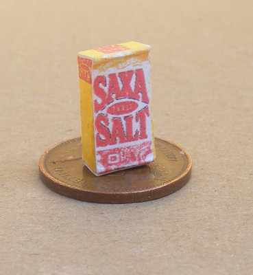 Puppenstube kleine alte Tafel Salzkiste Maßstab 1:12 Miniatur Saxa Küche Ad tumdee