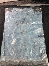 Zippo Long Sleeve Denim Button Shirt Size Large New with Tags Made In USA Blue