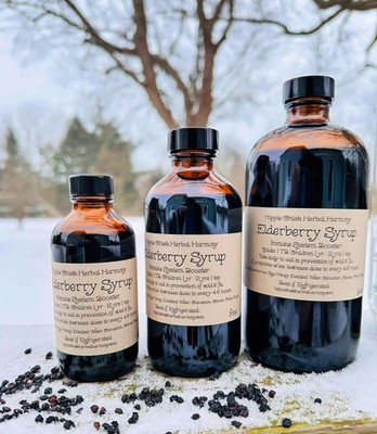 16 oz Elderberry Syrup - Raw Honey, Ginger, Clove, and Cinnamon FREE SHIPPING