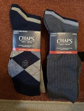 Chaps Classic Dress Argyle Crew Socks &   Ribbed Crew Socks 3 Pack Each Blue