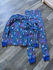 Hanna Andersson Meadow Bunny Wildflower Long John PJs Pajamas Size 130 US 8