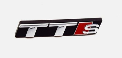 TTS Kühlergrill Emblem silber rot schwarz 3D selbstklebend 111mm x 23mm