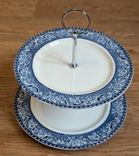 2 Tier Cake Stand Made With Vintage Alfred Meakin Leighton Plates
