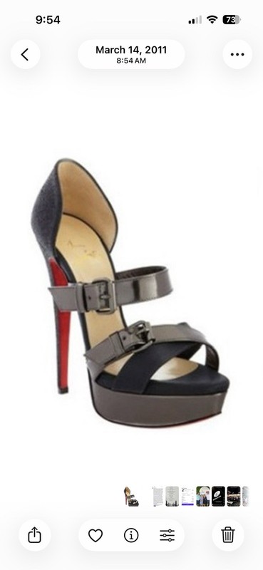 Christian Louboutin Black  Silver Metallic Platform Stiletto Heels Authentic 40