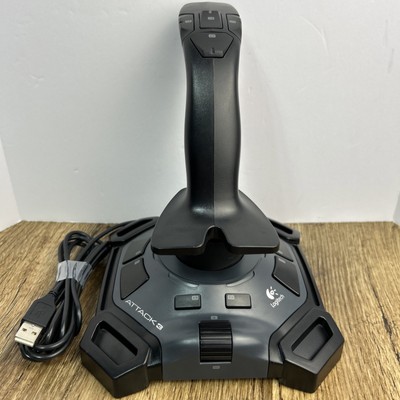 Logitech Attack 3 J-UJ18 ATK3 Flight Simulator Joystick Paddle USB Wired