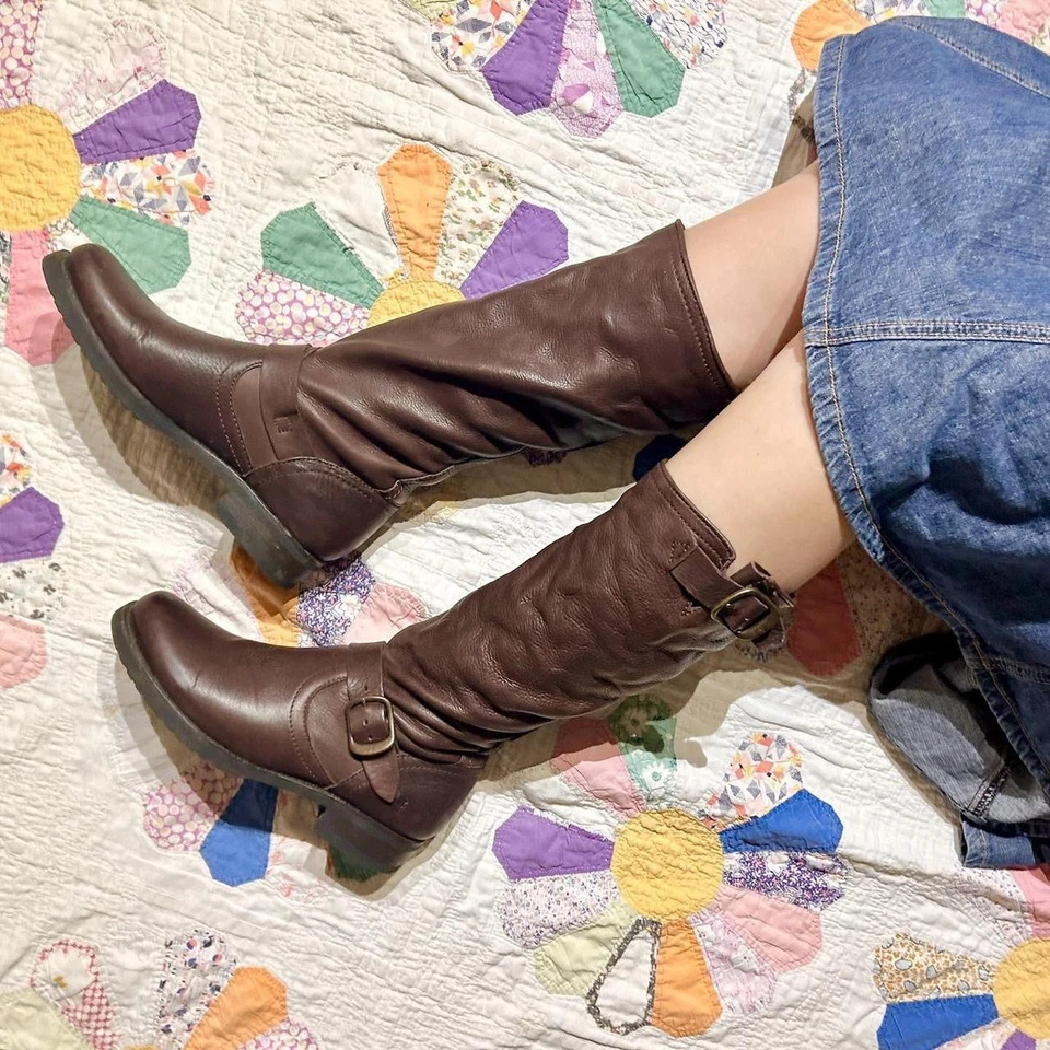 Botas Frye Motocicleta Estilo Verónica Talla 8.5 Mujer’s Cuero Marrón Hebilla  Foto 2 de 4