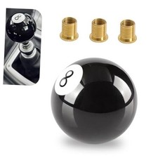1 PC Shift Knob Manual Gear, 8 Ball Billiard Shift Knob with 3 Adapters,