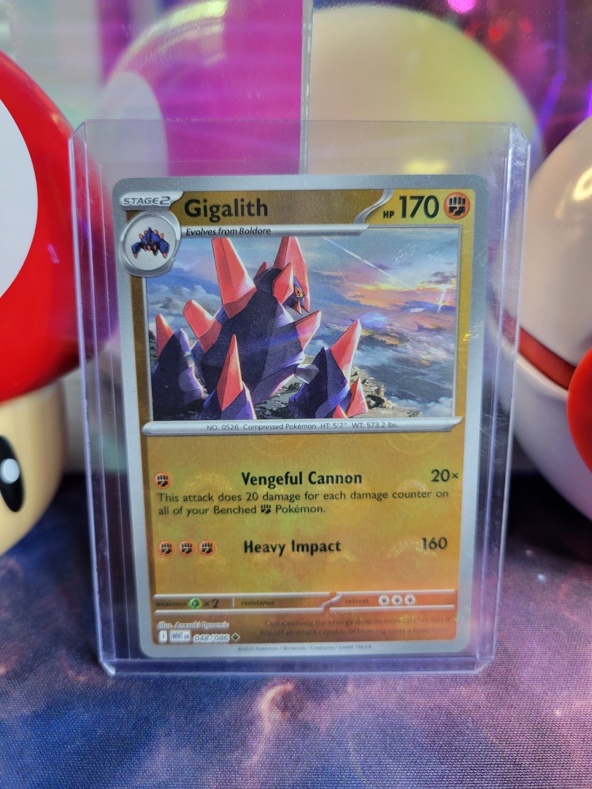 Gigalith 48/86 Pokémon TCG S&V White Flare Pokéball Uncommon Holo NM