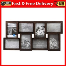 Mainstays 4x6 8-Opening Linear Gallery Collage Picture Frame, Brown