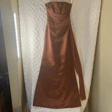 David  s Bridal- Sleeveless Caramel Bridesmaids Dress Size 4 Gently Used