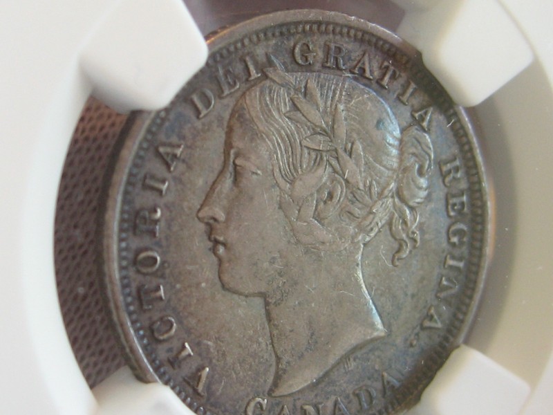 Canada 1858 20 Cent Coin, Key Date, Reeded Edge, NGC XF 45!