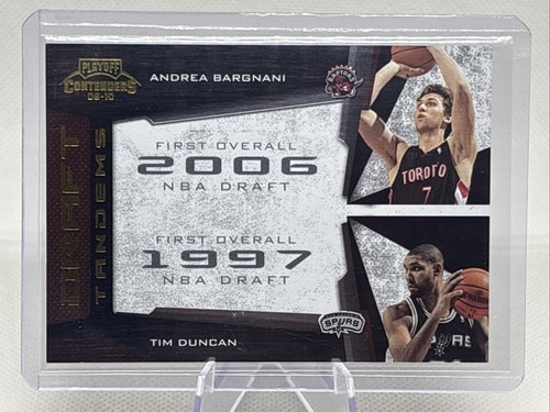 Andrea Bargnani / Tim Duncan [Gold] #2 2009 Playoff Contenders Draft Tandems card