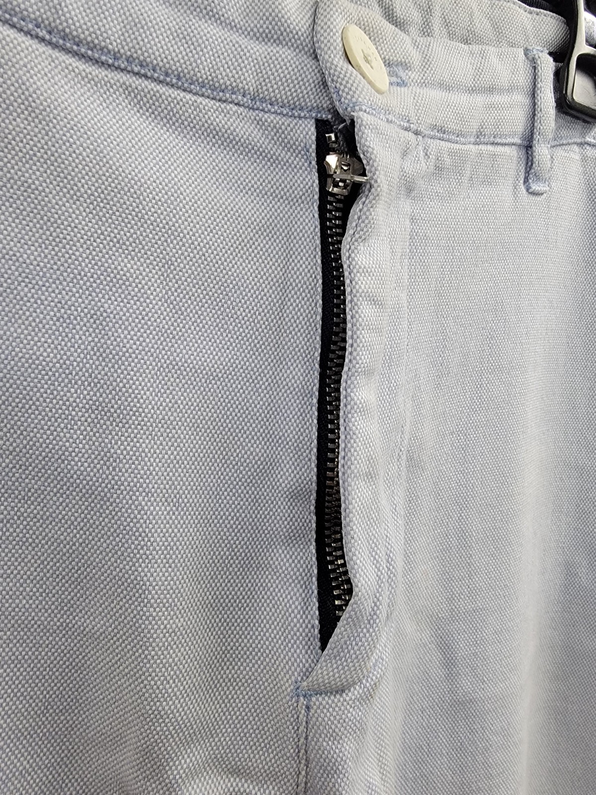 Zara Man Light Blue Cotton Trouser Chino Short Fit Pants Size: 32 Straight Leg thumbnail 5