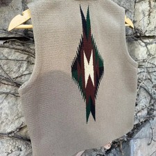 Ortega Handwoven Wool Western Native Vest