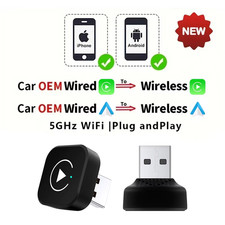 Mini Wireless 2 In1 Carplay Adapter for Android Iphone Auto Wired to Wireless AI