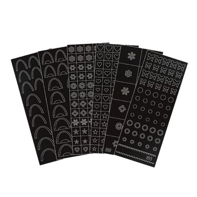 6pcs Hollow Airbrush Stencils Nail Stickers Create Unique Nail Designs for Party