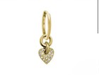 Lee Brevard 18k Gold Pavé Thunderheart Huggie Charm With 14k Hoop Earring Single — photo 1