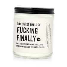 Funny Graduation Gifts for Her Him, Graduation Candle for Women Men White