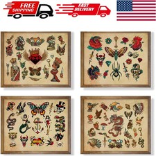 8x10 Vintage Tattoo Flash Art Prints - Perfect Gifts for Tattoo Lovers