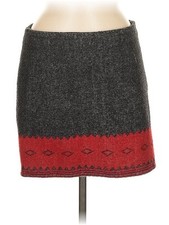 VTG Ralph By Ralph Lauren Red Grey western Wool Blend Mini Skirt Medium