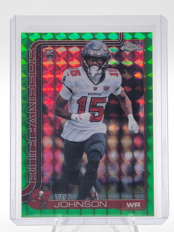 TEZ JOHNSON 2025 TOPPS CHROME ROOKIE GREEN GEOMETRIC RC /99 #342 Q2091