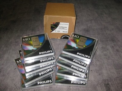 10x Philips MO-Disk 5.2GB Rewritable 5.25'' MO Datenträger versiegelt NEU OVP