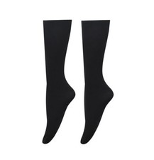 Women's Opaque Stretchy Nylon Knee High Stockings Trouser Socks One Size Black