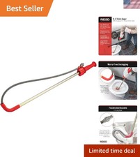 Efficient K-3 Toilet Auger with 3-Foot Snake and Ergonomic Hand-Crank Design