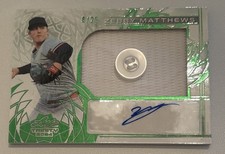 Zebby Matthews /25 - 2024 Leaf Trinity Button Patch Relic Auto Twins