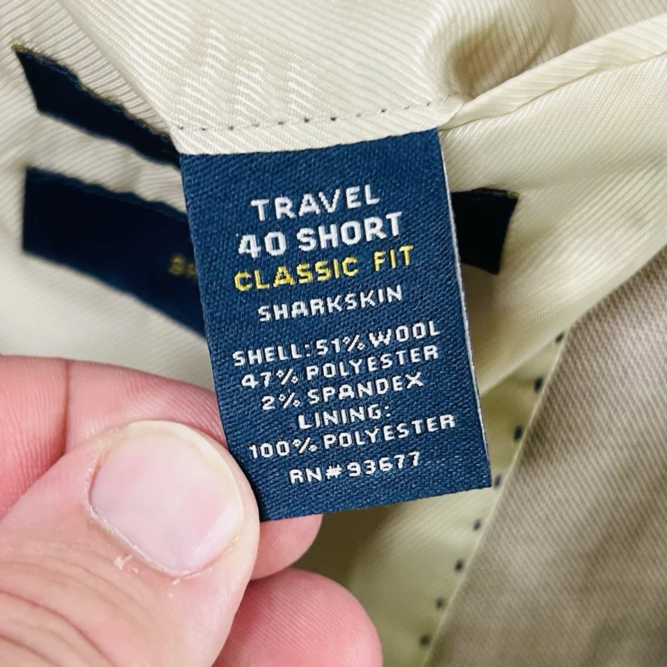 Abrigo Deportivo Stafford 40S Calce Clásico Piel de Tiburón Beige Mezcla de Lana Dos Botones Ventilados Foto 4 de 4