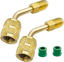 HZMM R410a Adapter 5/16" SAE Female to 1/4" Male Flare for Mini Split HVAC 2 Pac