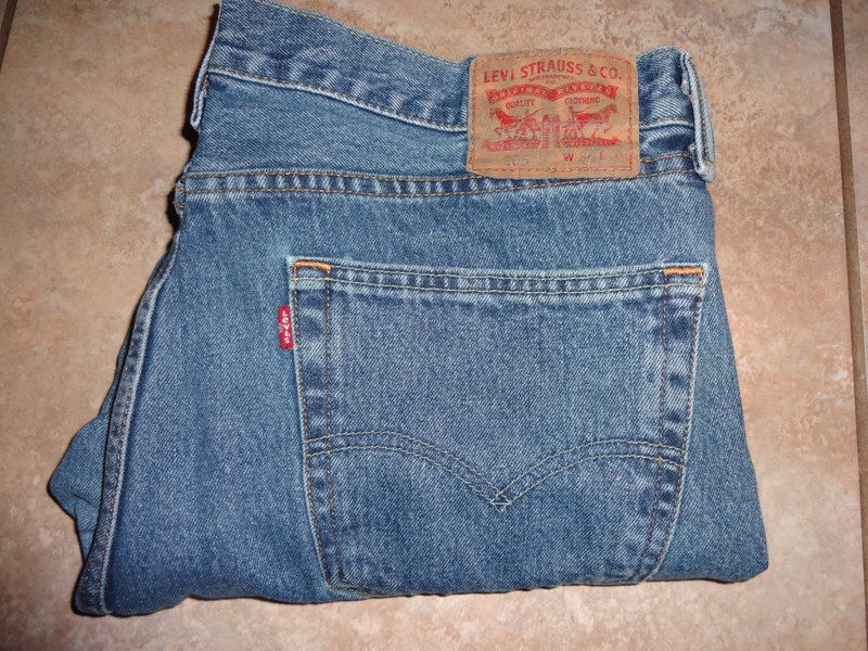 Levi's Original 505 Regular Fit Straight Leg Men's Blue Jeans 36 x 30 Blue Denim