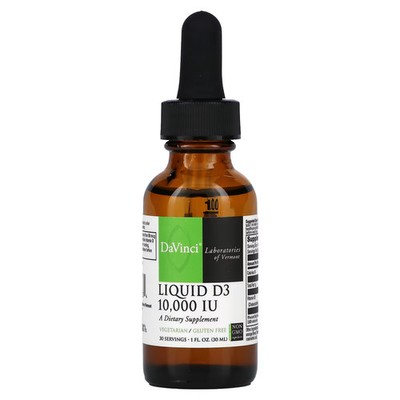 2 X DaVinci Laboratories of Vermont, Liquid D3, 10,000 IU, 1 fl oz (30 ml)